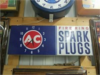 Fire Ring spark plugs Advertising  Clock. This