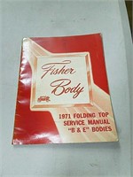 Fisher Body 1971 folding top service manual B & E