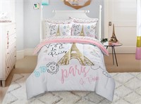 Heritage Kids Bonjour Comforter, Pink, Twin