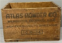 Atlas Powder Co. Wood Advertising Crate