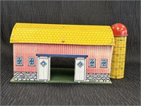 Tin Litho Toy Barn w/Silo, small