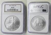 2007 Graded MS 69 by NGC Silver Dollar
