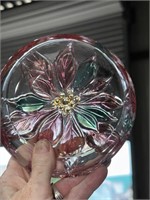 Small Glass Poinsettia Candy Dish