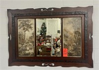 Vintage mirror with horse and cow prints