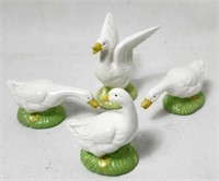 Miniature Porcelain Goose Figurine (4x)