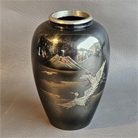 Small Chokin Style Metal Vase -Vintage Japan