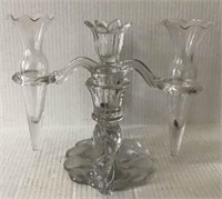 VINTAGE GLASS CANDLE AND FLOWER HOLDER