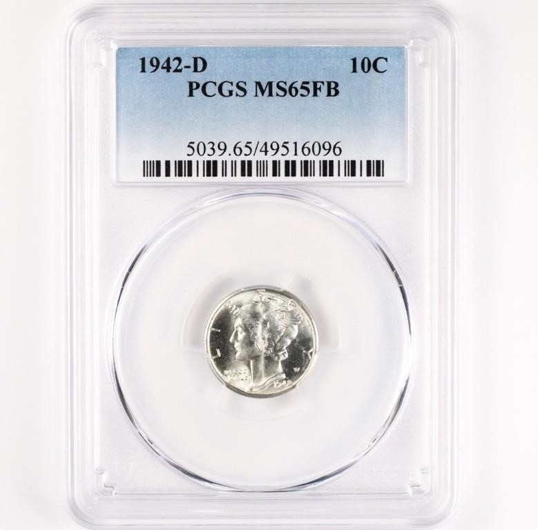 1942-D Mercury Dime PCGS MS65 FB