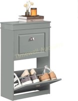 SoBuy FSR78-HG  2-Drawer Shoe Cabinet  Grey