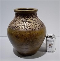 Large Metallic Look Stoneware Vase