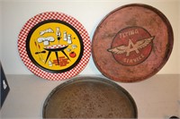 Three Metal Serving Trays