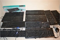 Eleven Keyboards- Three are Wireless, One Mouse