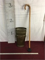 Brass Umbrella/cane Holder with Cane