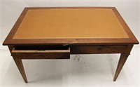 Antique Leather Top Writing Desk w 2- Drawers