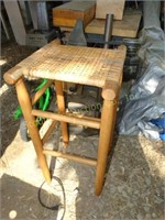 30" stool w/woven seat (may need repair)