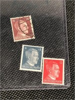 WWII Three German Stamps