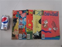 5 Comics très rares: ZORRO, PORKY PIG, CHIP N DALE