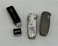 Ignite Lighters USB Flash Drive, (2) Pocket Knife