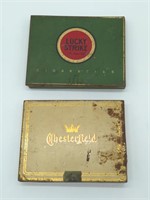 Lucky Strike Cigarette Tin and Chesterfield