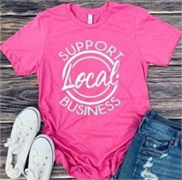 $18 Size Large Support Local Business Pink Shirt
