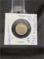 1942 Austrailia Silver 6 Pence