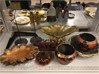 Crackle Glass Pumpkin, Brass Centerpiece and more
