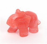 Adorable Miniature Pink Quartz Elephant