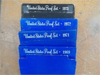 4 Proof sets 1969, 71, 72, 73 Each x4