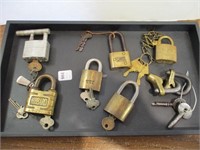 Tray of Old Padlocks & Keys
