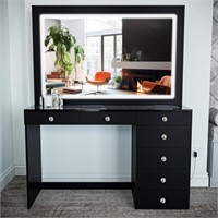 Boahaus Theia Modern Black Vanity Desk incomplete