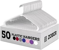 New ZOBER Hangers 50 Pack, Standard Plastic Hanger