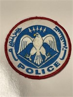 Mongolia Police Round Crest.  The Logo is a white
