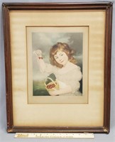 Pencil Signed Mezzotint of a Young Girl