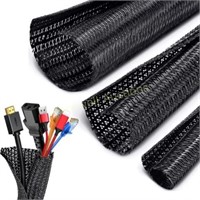 Black Cable Tidy Sleeve (10ft  1/2 to 1 Inch)