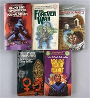 5 Sci Fi Books Haldeman, Del Rey, Offutt