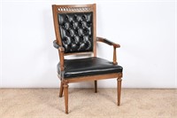 Vintage Tufted Leather Accent Arm Chair