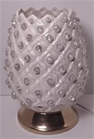 Ceramic Pineapple Lamp Brass Base 11.25" Tall