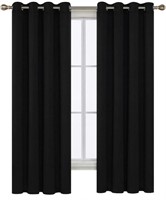 DECONOVO BLACK 2 PANEL BLACKOUT CURTAIN 52x63IN