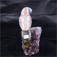 Natural Stone Handcarved Quartz Bird