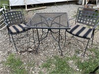 IRON TABLE AND 2 CHAIRS