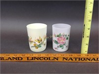 2 Hand Painted Glass Tumblers