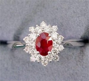 0.5ct natural pigeon blood ruby ring in 18k gold