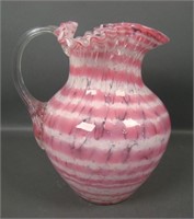 Harrach Cranberry Opal Ring/ Mica Fleck Pitcher