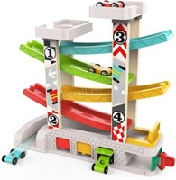 TOP BRIGHT Toddler Wooden Race Track with Cars