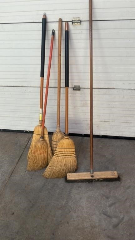 Assortment of brooms