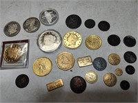 Historic copies of famous coins.