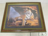 Framed Matted Tiger Art Print - 27x34
