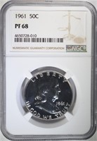 1961 FRANKLIN HALF DOLLAR NGC PF68