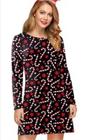 New (Size S) Christmas Women Printed Long Sleeve