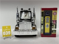 Semi Cab Clock & Limited-Edition GM Gas Pump Bank